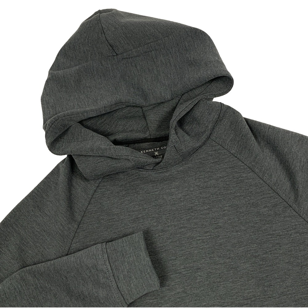 Kenneth Cole Active Fleece Hoodie Mens Small Slate Heather Grey Pullover